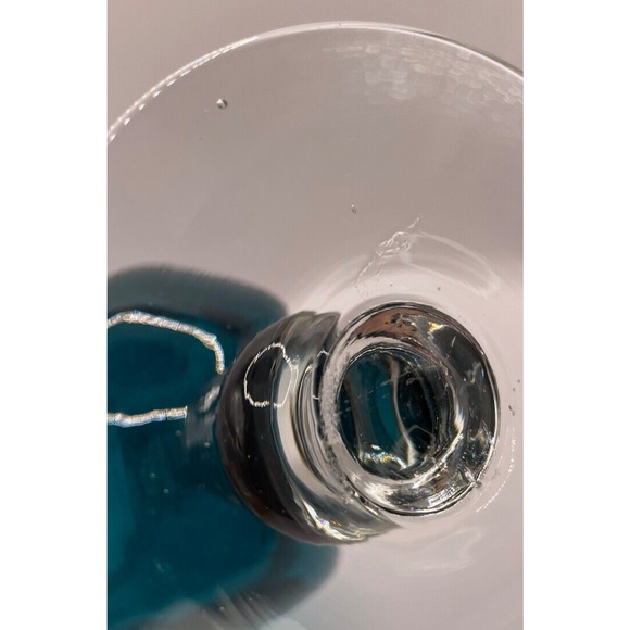 Vintage Handblown Blue Footed Vase Art Glass - Picture 6 of 10